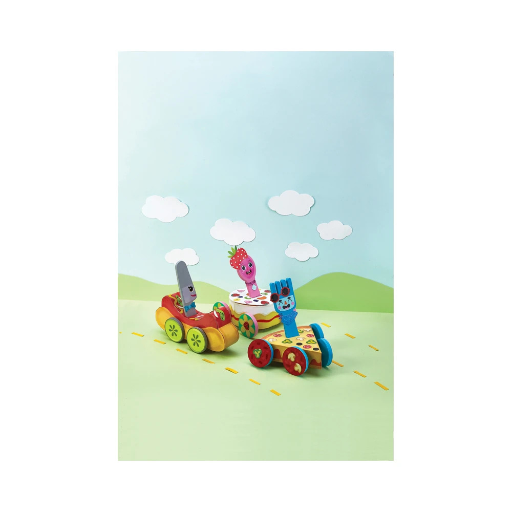 Let's Craft Fast Food Kit – Make 3 Food Racers with 147 Stickers — image 3
