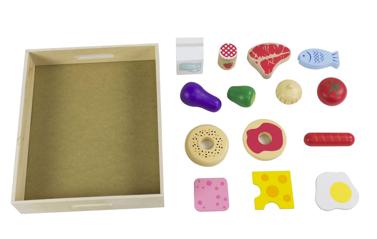 Spark Create Imagine 14-Piece Wooden Breakfast Food Playset with Tray — image 3