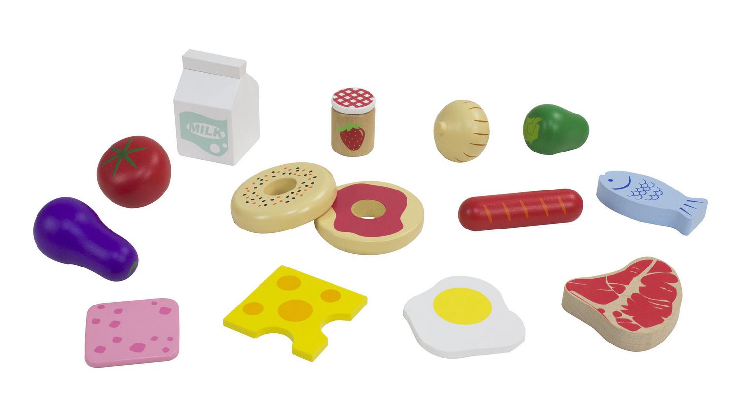 Spark Create Imagine 14-Piece Wooden Breakfast Food Playset with Tray — image 4